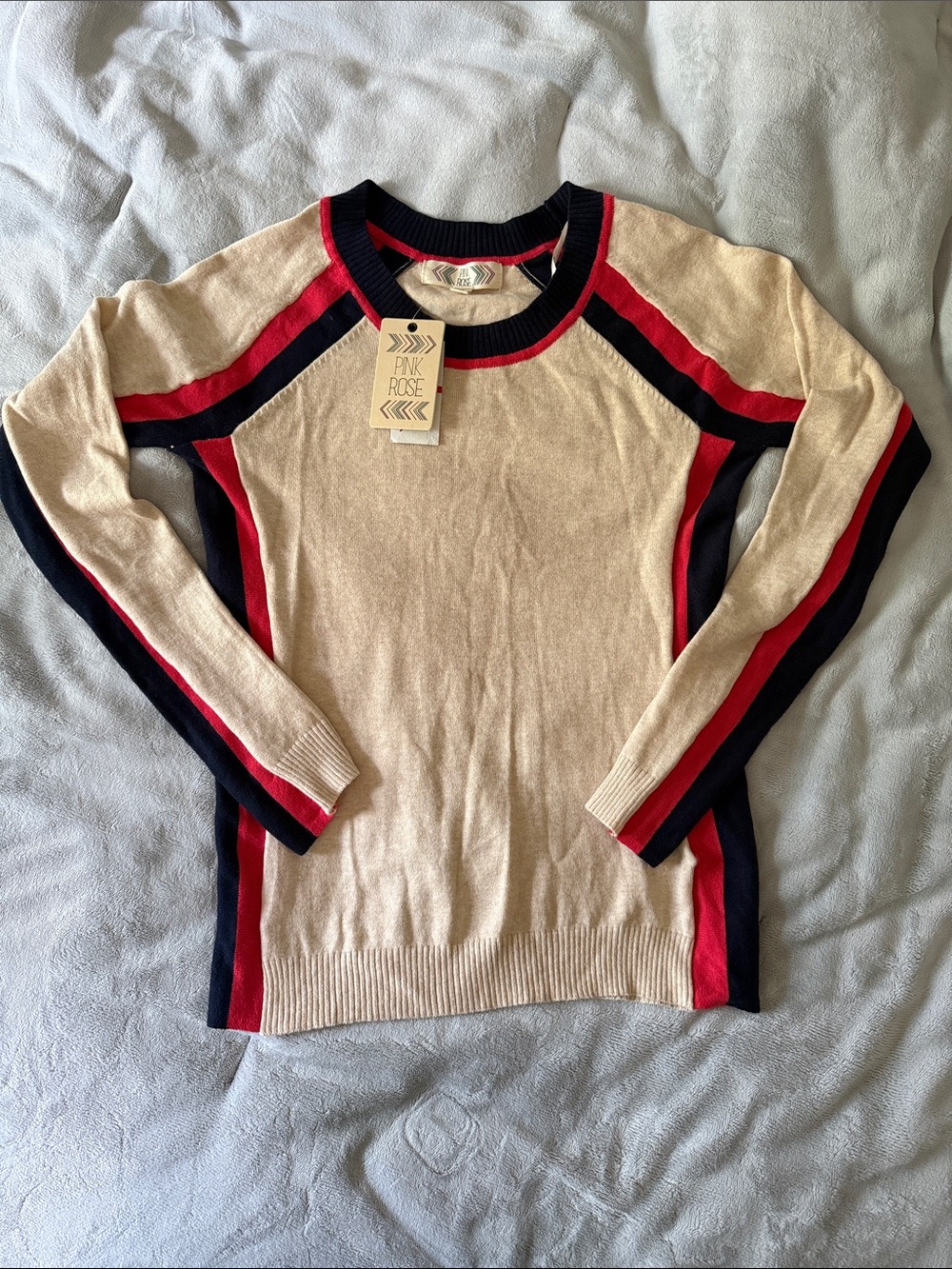 Pink Rose NWT Colorblock Sweater XS | Preppy Knit Pullover